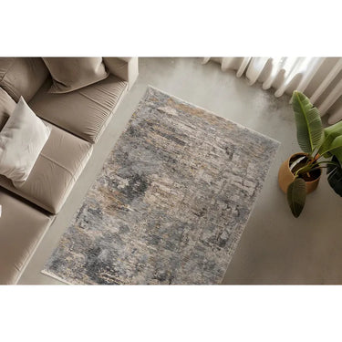Teppich – Taupe Farbe, Kurzflor, Abstraktes Design, 150 cm - Pono 723 | Kayoom