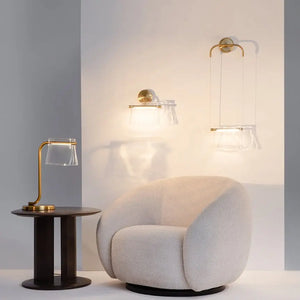 Brass wall light, metal base, transparent glass sphere, integrated 8W LED 3000K – Cabaret | Maytoni