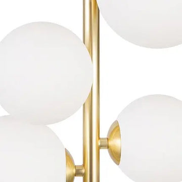 Pendant lamp with matt gold metal frame and white glass in a modern design – Dallas | Maytoni