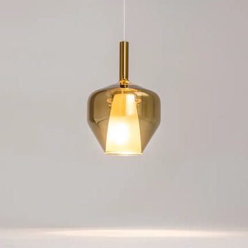 Pendant Light Clear Mirrored Double Shade Opal Glass Inner Shade & Black Metal Base – Duality | Maytoni