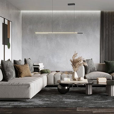 Pendelleuchte Minimalistisches Design aus schwarzem Metall Lineares Design & Integrierte LED – Halo | Maytoni - Esszett Luxury | Stilvolles Wohnen mit Charakter