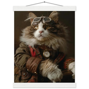 School Poster - Turkish Van Cat, Steampunk Outfit, Glasses | St Tropez Art