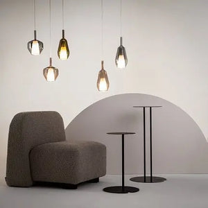 Pendant lamp Mirrored Gold Geometric Glass Shade, Opal Glass Inner Shade & Black Metal Base – Duality | Maytoni