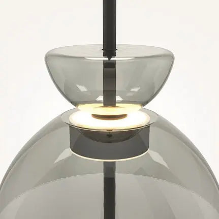 Pendant Lamp Matte Black Metal Frame Smoke Grey Oval Glass LED 12W 3000K – Bangkok | Maytoni