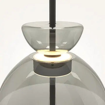 Pendant Lamp Matte Black Metal Frame Smoke Grey Oval Glass LED 12W 3000K – Bangkok | Maytoni