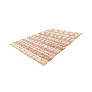 Teppich – Rosa Creme Wolle, Weiche Struktur, Edles Design, 290 cm - Bohist 225 | Kayoom