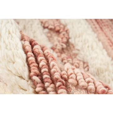 Teppich – Rosa Creme Wolle, Weiche Struktur, Edles Design, 290 cm - Bohist 225 | Kayoom