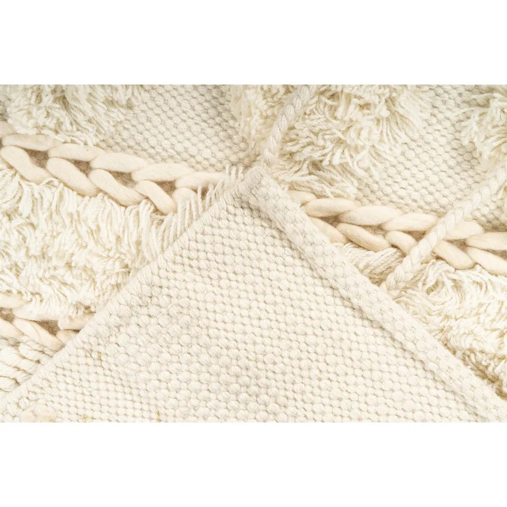 Teppich – Creme Wolle, Weiche Struktur, Premium Design, 290 cm - Bohist 525 | Kayoom