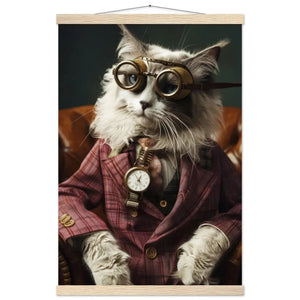 Schulposter – LaPerm Katze, Steampunk-Outfit, antike Taschenuhr | St Tropez Art