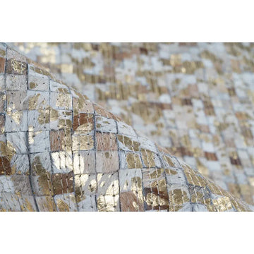 Teppich Echtleder Patchwork Metallic-Effekt Filzrücken – Finish 125 | Kayoom