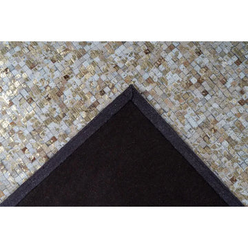 Teppich Echtleder Patchwork Metallic-Effekt Filzrücken – Finish 125 | Kayoom