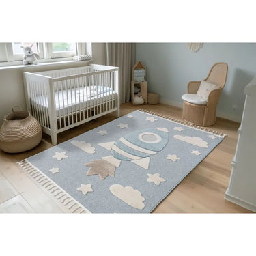 Teppich – Raketenmotiv, Polypropylen Flor, Kurzflor Struktur , 160 x 230 cm- Modena 416 | Kayoom