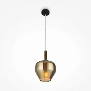 Pendant Light Clear Mirrored Double Shade Opal Glass Inner Shade & Black Metal Base – Duality | Maytoni