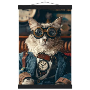 School Poster - Singapura Cat, Steampunk Outfit, Retro Glasses | St Tropez Art