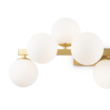 Wall lamp with satin brass finish and white opal glass spheres – Dallas | Maytoni