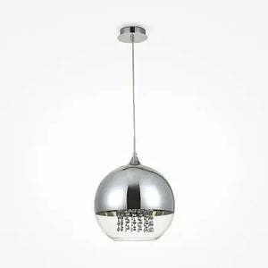 Pendant lamp with nickel metal frame and crystal accents in a luxurious design – Fermi | Maytoni