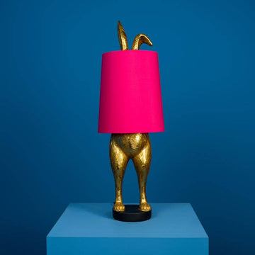 Tischleuchte – Skulpturales Design, Verspieltes Tiermotiv, Polyresin-Konstruktion, Zweifarbiges Finish – Hiding Bunny | WERNS