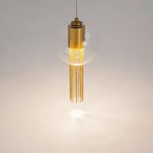 Pendant Lamp with Bronze Finish and Decorative Glass Chains in an Elegant Design – Flusso | Maytoni
