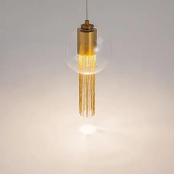 Pendant Lamp with Bronze Finish and Decorative Glass Chains in an Elegant Design – Flusso | Maytoni