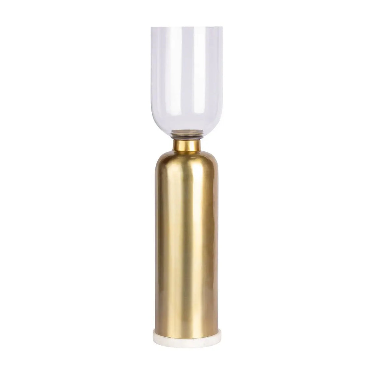 Kerzenhalter – Goldenes Metall, Hoher Zylinder, Marmor Sockel - Shanti 225 | Kayoom