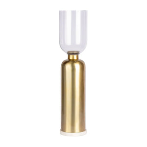 Kerzenhalter – Goldenes Metall, Hoher Zylinder, Marmor Sockel - Shanti 225 | Kayoom