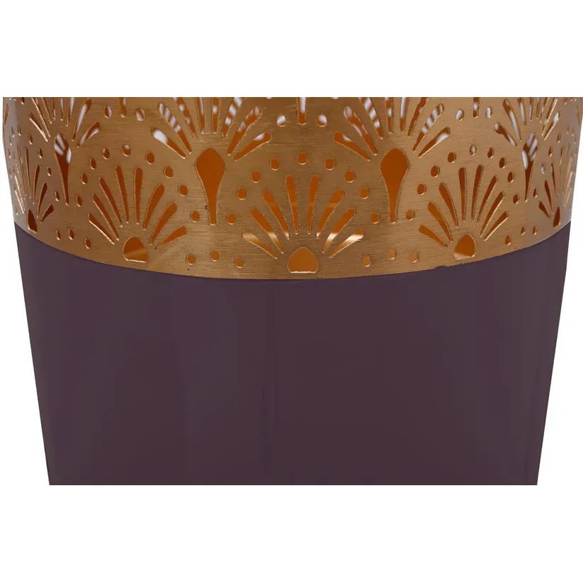 Vase im Art - Deco - Stil mit goldener Struktur dunkellila Oberfläche und eleganter Form – Art Deco 1115 | Kayoom - Esszett Luxury | Stilvolles Wohnen mit Charakter