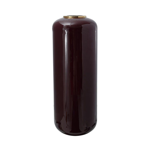 Vase im Art - Deco - Stil mit goldener Struktur beerenfarbener Oberfläche und eleganter Form – Art Deco 205 | Kayoom - Esszett Luxury | Stilvolles Wohnen mit Charakter