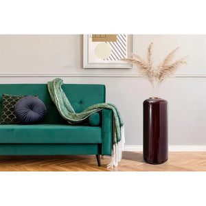 Vase im Art - Deco - Stil mit goldener Struktur beerenfarbener Oberfläche und eleganter Form – Art Deco 205 | Kayoom - Esszett Luxury | Stilvolles Wohnen mit Charakter