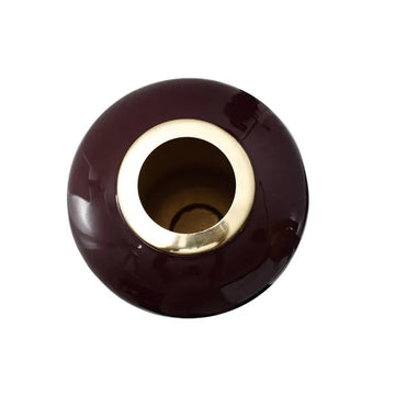 Vase im Art - Deco - Stil mit goldener Struktur beerenfarbener Oberfläche und eleganter Form – Art Deco 205 | Kayoom - Esszett Luxury | Stilvolles Wohnen mit Charakter