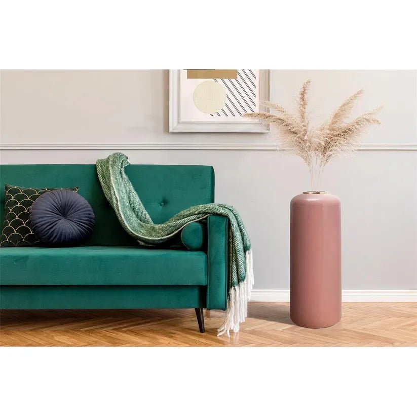 Vase im Art - Deco - Stil mit goldener Struktur beerenfarbener Oberfläche und eleganter Form – Art Deco 205 | Kayoom - Esszett Luxury | Stilvolles Wohnen mit Charakter