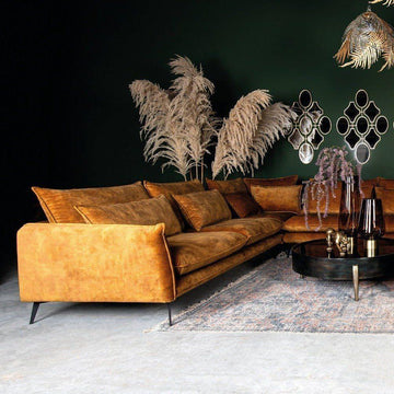 Flow Sofa Adroa 132 Gold Chaiselongue links von PTMD - Esszett Luxury | Stilvolles Wohnen mit Charakter