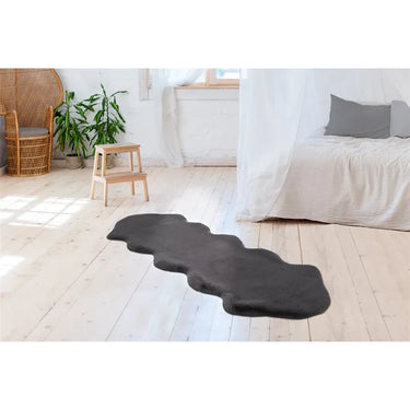 Teppich – Anthrazit Farbe, Doppelte Form, Weicher Flor - Rabbit Double Sheepskin 325 | Kayoom
