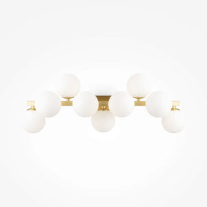 Wall lamp with satin brass finish and white opal glass spheres – Dallas | Maytoni