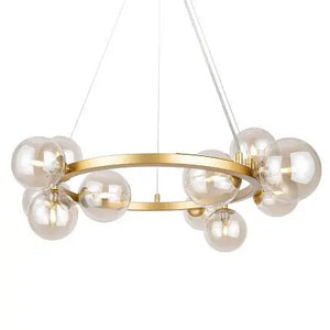 Pendant lamp with gold-colored metal frame and white glass in a modern design – Dallas | Maytoni