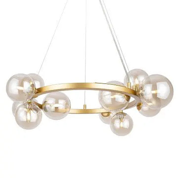 Pendant lamp with gold-colored metal frame and white glass in a modern design – Dallas | Maytoni