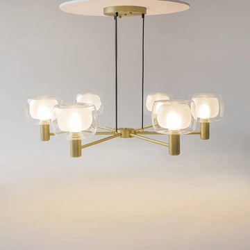 Pendelleuchte – Gold Finish, Aluminium Gehäuse, 6 Lichtquellen - Vision | Maytoni