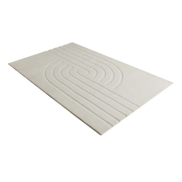 Teppich – Kurzflor Design, Geprägtes Linienmuster, Creme Farbton, 160 x 230 cm - Peace 725 | Kayoom