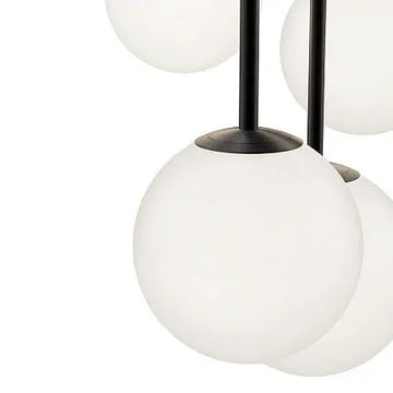 Pendant Lamp Black Metal Matt White Glass Cluster Design – Basic Form | Maytoni