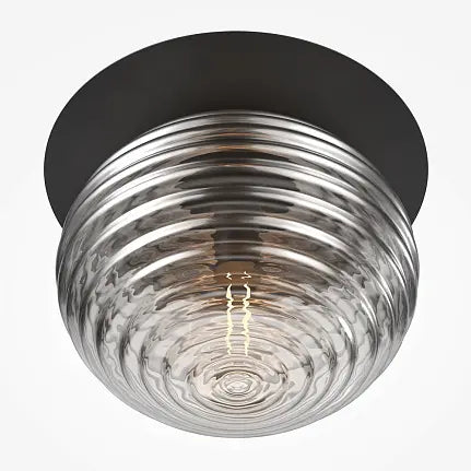 Deckenleuchte – Schwarzes Metall, Glasschirm, 1× E27, Ø35 cm - Reels | Maytoni
