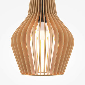 Pendant Lamp Black Metal & Wood Modern Design & Integrated LED – Roots | Maytoni