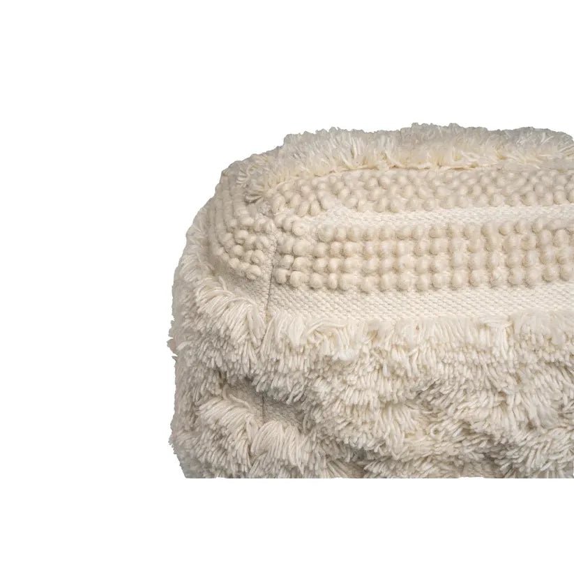 Hocker Wolle Handgefertigt Boho - Design Fransen & Quasten – Bohist 125 | Kayoom - Esszett Luxury | Stilvolles Wohnen mit Charakter
