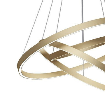 Pendelleuchte mit Messing - Finish, 800 mm Durchmesser, integrierter LED 115 W, 6100 lm, 4000 K, höhenverstellbar – Rim | Maytoni - Esszett Luxury | Stilvolles Wohnen mit Charakter