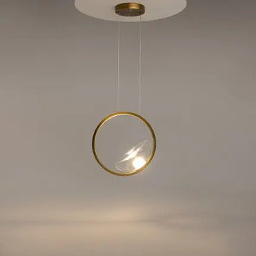 Pendant Lamp Brass-Colored Metal & Clear Glass Diffuser – Lunare | Maytoni