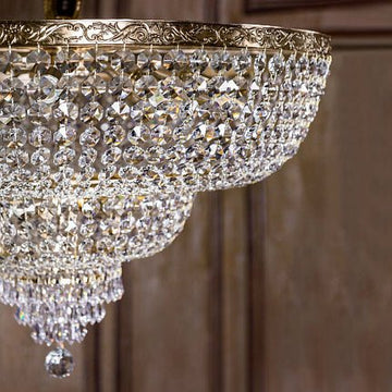 Kronleuchter Antikgold Metall & Kristallrahmen 18‑Flammig E27‑Sockel – Palace | Maytoni - Esszett Luxury | Stilvolles Wohnen mit Charakter