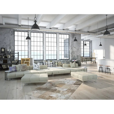 Teppich – Beige Leder, Natürliche Struktur, Premium Design, 140 cm - Cobra 343 | Kayoom