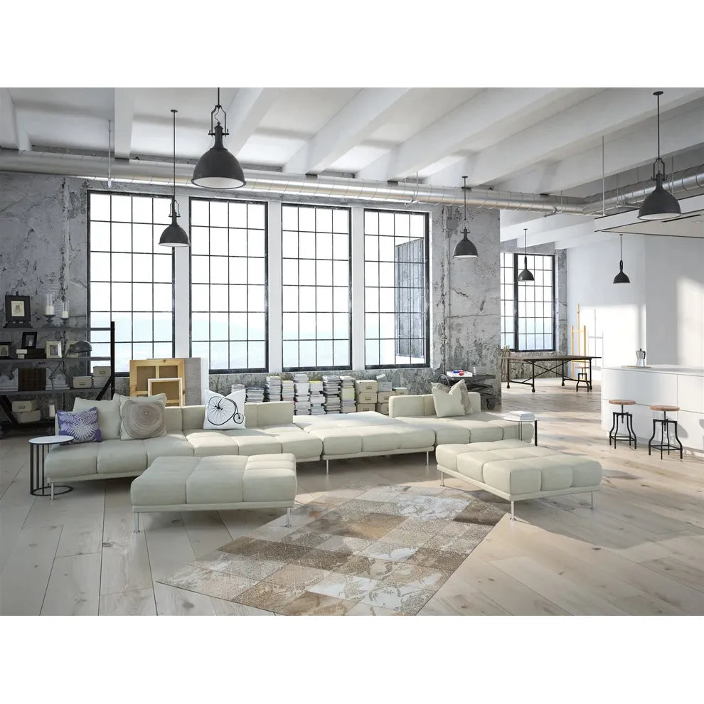 Teppich – Beige Leder, Natürliche Struktur, Premium Design, 180 cm - Cobra 343 | Kayoom