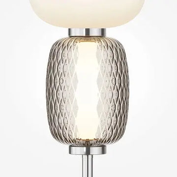 Table Lamp Metal Chrome Finish & White-Gray Glass Shade – Pattern | Maytoni