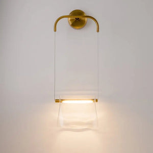 Brass wall lamp, metal base, transparent glass diffuser, integrated 8W LED 3000K – Cabaret| Maytoni