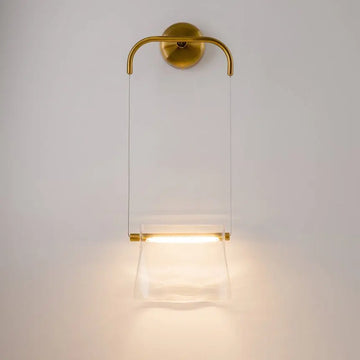 Brass wall lamp, metal base, transparent glass diffuser, integrated 8W LED 3000K – Cabaret| Maytoni