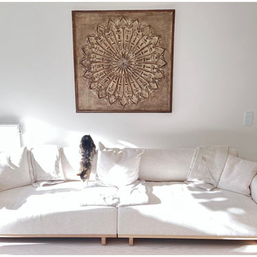 Geschnitztes Wandbild aus Holz - Casa Brown Antique M (120 x 120 cm) von PTMD - Esszett Luxury | Stilvolles Wohnen mit Charakter